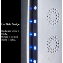 LED Shower Panel Column Tower With Waterfall,Rainfall Shower Head,Body Jets,Handheld Shower And Bath Spout 5 In 1 Multiple Function Shower System For Bathroom Black -Bathroom Supplies Store 99338324 4