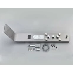 Bathroom Shower Panel Tower System LED Stainless Steel With 5 Function Shower Head Handheld Shower Massage Jets Brushed Nickel 11 Bathroom Shower Panel Tower System LED Stainless Steel With 5 Function Shower Head Handheld Shower Massage Jets Brushed Nickel -Bathroom Supplies Store 99338396 5