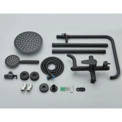 Shower System Black Shower Mixer Taps Shower Set 3-Function With Rainfall Shower Handheld Bath Tub -Bathroom Supplies Store 99338397 5